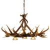 Cast Horn Designs Faux 6 Antler Elk Chandelier with 3 Downlights