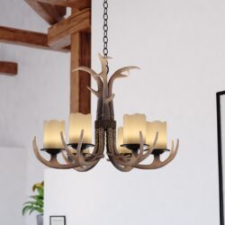Vaxcel Lighting Faux Antler 6 Light Chandelier