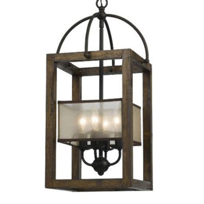 Cal Lighting Mission 4 Light Square Chandelier
