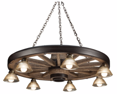 Cast Horn Designs Wagon Wheel DL Chandelier