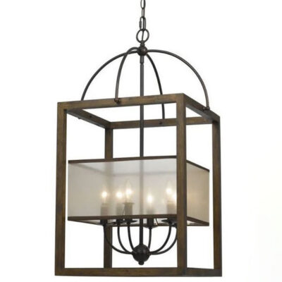 Cal Lighting Mission 6 Light Rectangular Chandelier
