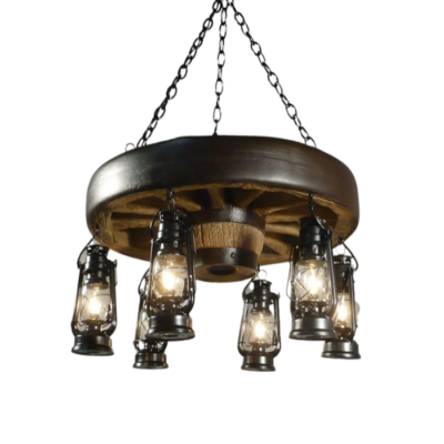 Cast Horn Designs Wagon Wheel DL Chandelier