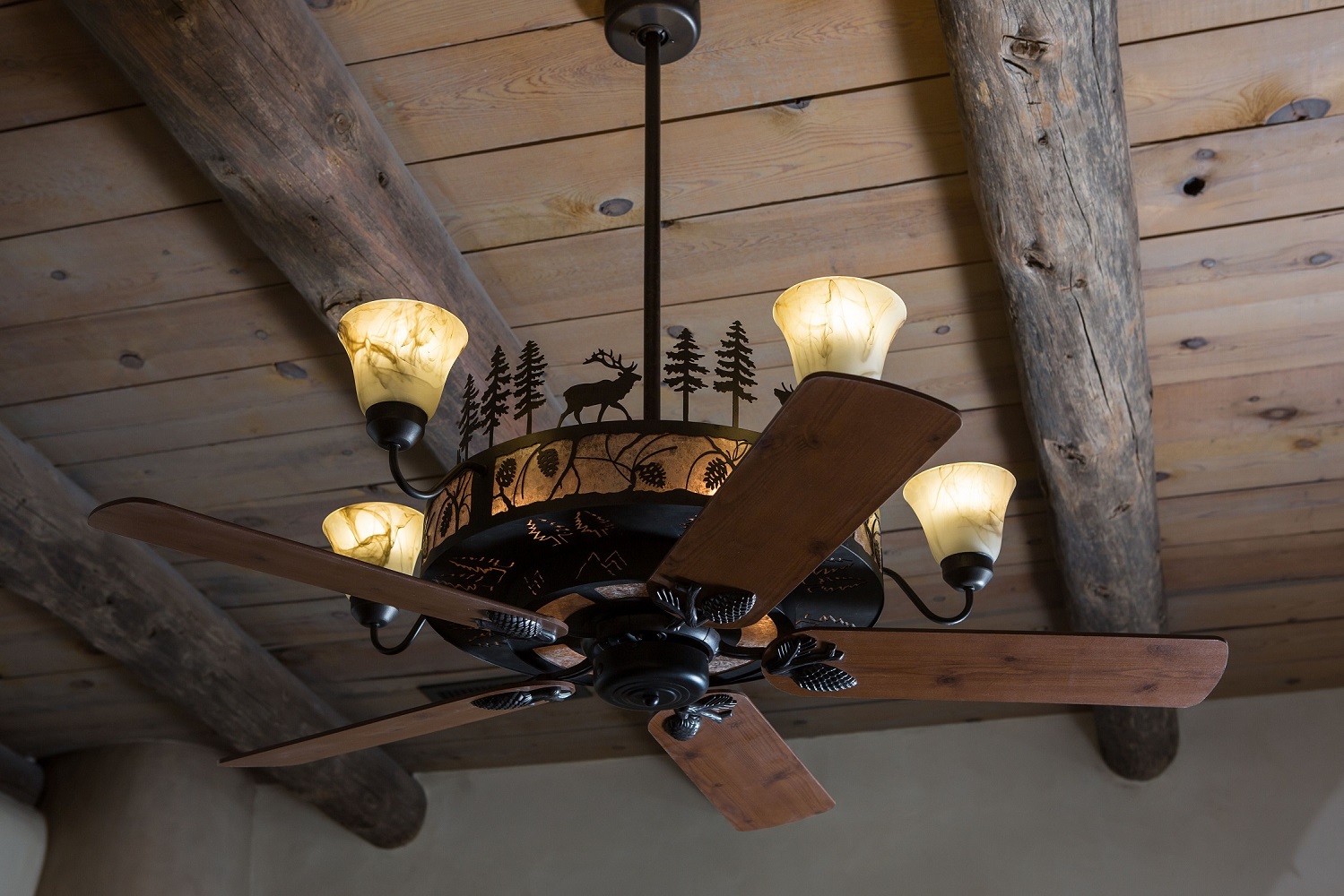 Cedarcrest Chandelier Ceiling Fan - Rustic Lighting and Fans