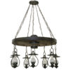Durango Wagon Wheel 7 Light Lantern Chandelier