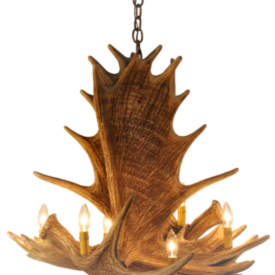 Cast Horn Designs Faux 4 Antler Moose Chandelier