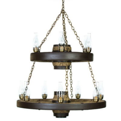 Alternative view of Cast Horn Designs Double Wagon Wheel Chandelier