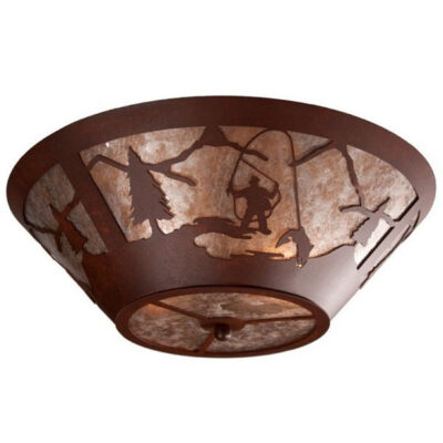 Fly Fisherman Round Ceiling Light