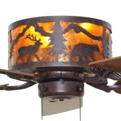 Forest Animals Rustic Hugger Ceiling Fan