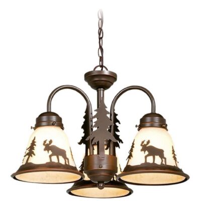 Yellowstone 3L LED Moose Fan Kit or Chandelier (Dual Mount) Burnished Bronze