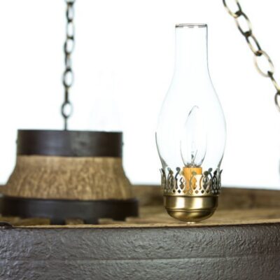Wagon Wheel Chandelier with Lights