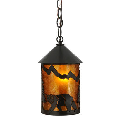 Meyda Northwoods Lone Bear Mini Pendant