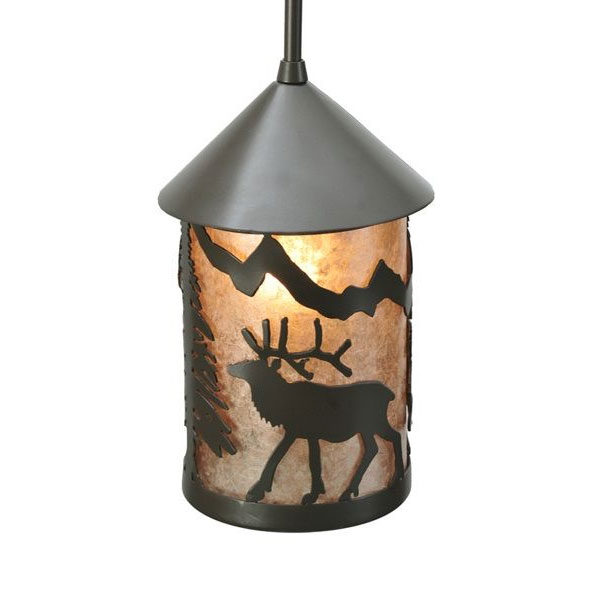 Meyda Lone Elk Lantern Mini Pendant