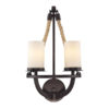 Natural Rope 2 Light 11 inch Aged Bronze Wall Sconce