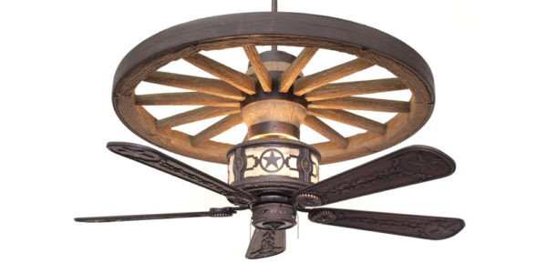 Copper Canyon Sheridan Wagon Wheel Ceiling Fan