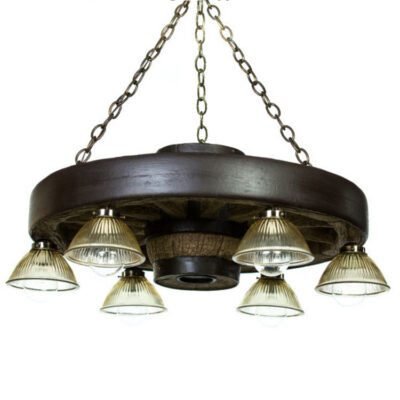 Alternative view of Cast Horn Designs Wagon Wheel DL Small Chandelier