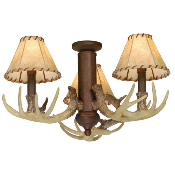 Vaxcel Antler Light Kit With Shades Rustic Lighting Fans