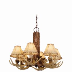 Vaxcel Lighting Faux Antler 6 Light Chandelier