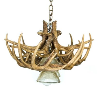 Alternative view of Cast Horn Designs Faux 10 Antler Whitetail Chandelier with 3 Downlights