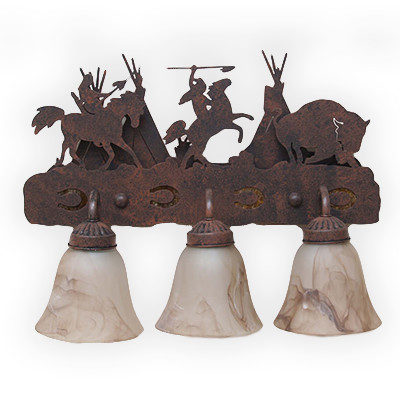 CCBF807-04-19 - Buffalo Hunt Design - Teepee Background - Color C127 - FLG4 Glass