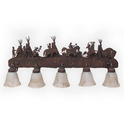 CCBF807-04-36 - Buffalo Hunt Design - Teepee Background - Color C127 - FLG4 Glass