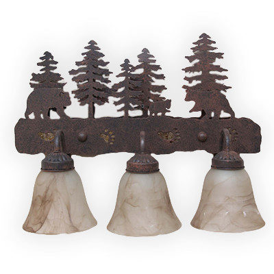 CCBF807-04-19 - Bear Design - Pine Trees Background - No Green Trees (matches finish) - Color C127 - FLG4 Glass
