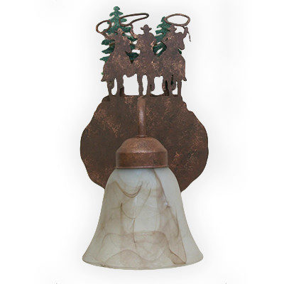 CCBF807-04-6 - 3 Riders Design - Pine Trees Background - All Green Trees - Color C128 - FLG4 Glass