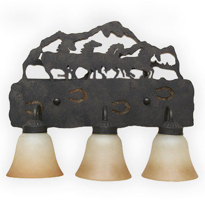 CCBF808-18 - Running Horses - Mountains Background - Color C153 - FLG10 Glass