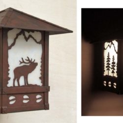 Design 551 Front Panel Design - Design 521 Side Panel Designs - Color C146 with Green Colored Trees - Parchment Acrylic Liner