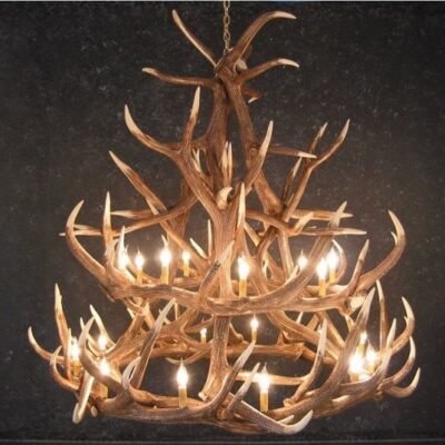 Cast Horn Designs Faux 18 Antler Elk Chandelier