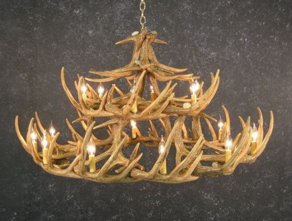 Cast Horn Designs Faux 30 Antler White Tail Chandelier