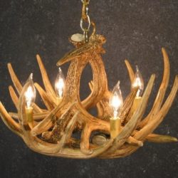 Casthorn Faux 6 Antler White Tail Chandelier