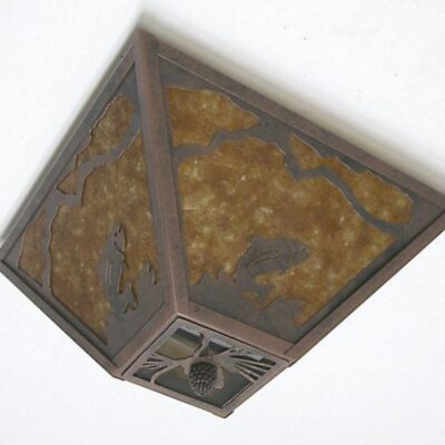 CL805-15 - Semi-flush mount model - Design 545B - Color C127 - Silver Mica Liner - Pinecone Medallion - Pinecone Finial