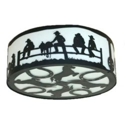Copper Canyon CL830 16" Cowboys Fence Sitting Ceiling Light