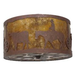 The Copper Canyon CL830 16" Cowboy Round Up Ceiling Light
