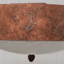 CL840-12 - Semi-Flush Mount - Acorn and Oak Leaves - Color shown no longer available - Pinecone Glass - Pinecone Finial