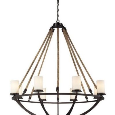 Natural Rope 8 Light Chandelier