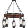 Chapman Lantern 5 Light Wagon Wheel Chandelier