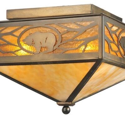 Meyda Lone Grizzly Bear Flushmount Ceiling Light