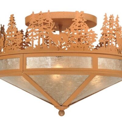 Deer Through the Trees Flushmount Ceiling Light