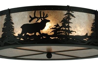 Elk at Dusk Flushmount Ceiling Light