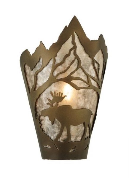 Moose at Dawn Left Wall Sconce