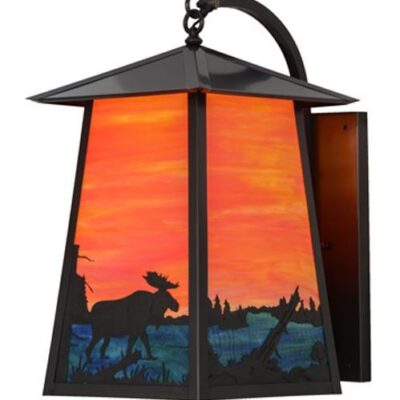 Meyda Stillwater Moose at Lake Curved Arm Wall Sconce