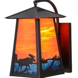 Stillwater Moose at Lake Curved Arm Wall Sconce