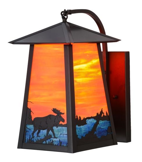 Stillwater Moose at Lake Curved Arm Wall Sconce