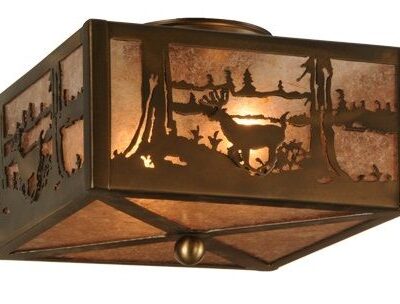 Deer at Lake Flushmount Ceiling Light