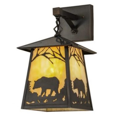 Stillwater Bear at Dawn Hanging Wall Sconce