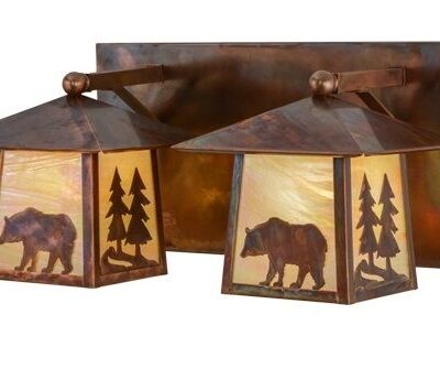 Meyda Pine Tree and Bear 2 Light Bath Vanity