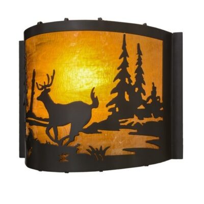 Deer at Lake Wall Sconce
