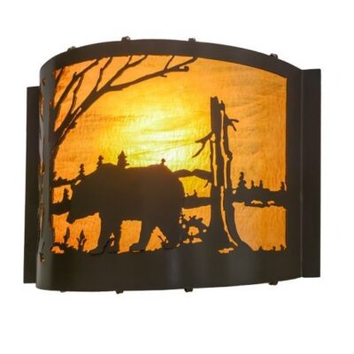 Bear at Lake Wall Sconce