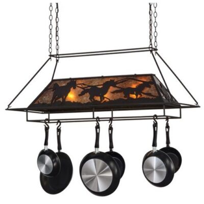 Meyda Wild Horses Oblong Pot Rack